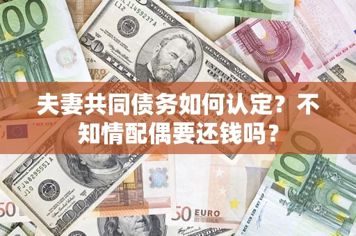 济南夫妻共同债务如何认定？不知情配偶要还钱吗？